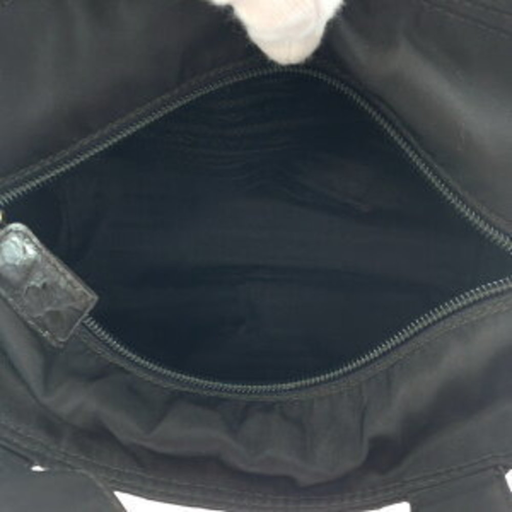 Prada Tessuto Beaded Python Leather Tote Bag Black - image 8